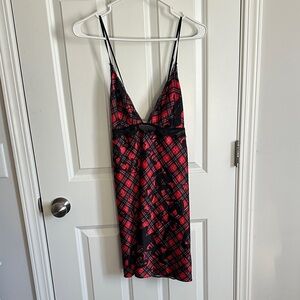 Victoria's Secret Black and Red Plaid Chemise